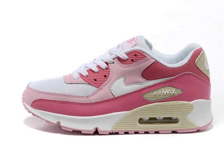 2014 新款NIKE AIR MAX 90女子運動鞋白粉桃紅